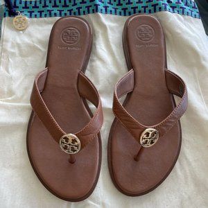 Tory Burch Leather Thong Sandals Brown size 5